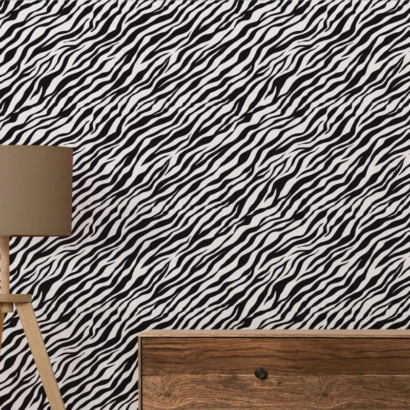Papier peint zèbre noir et blanc