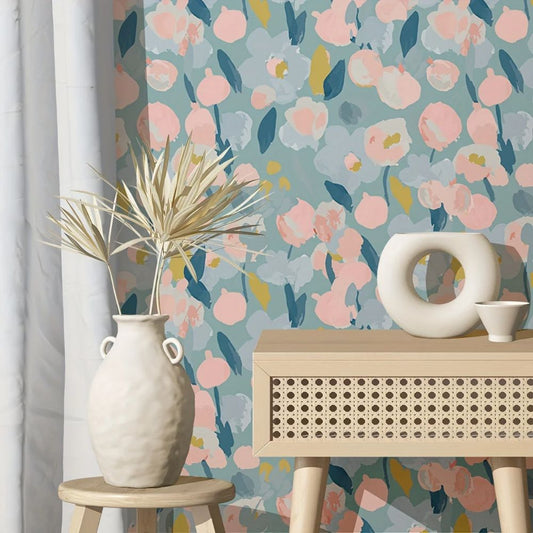 papier peint fleur vintage hippi