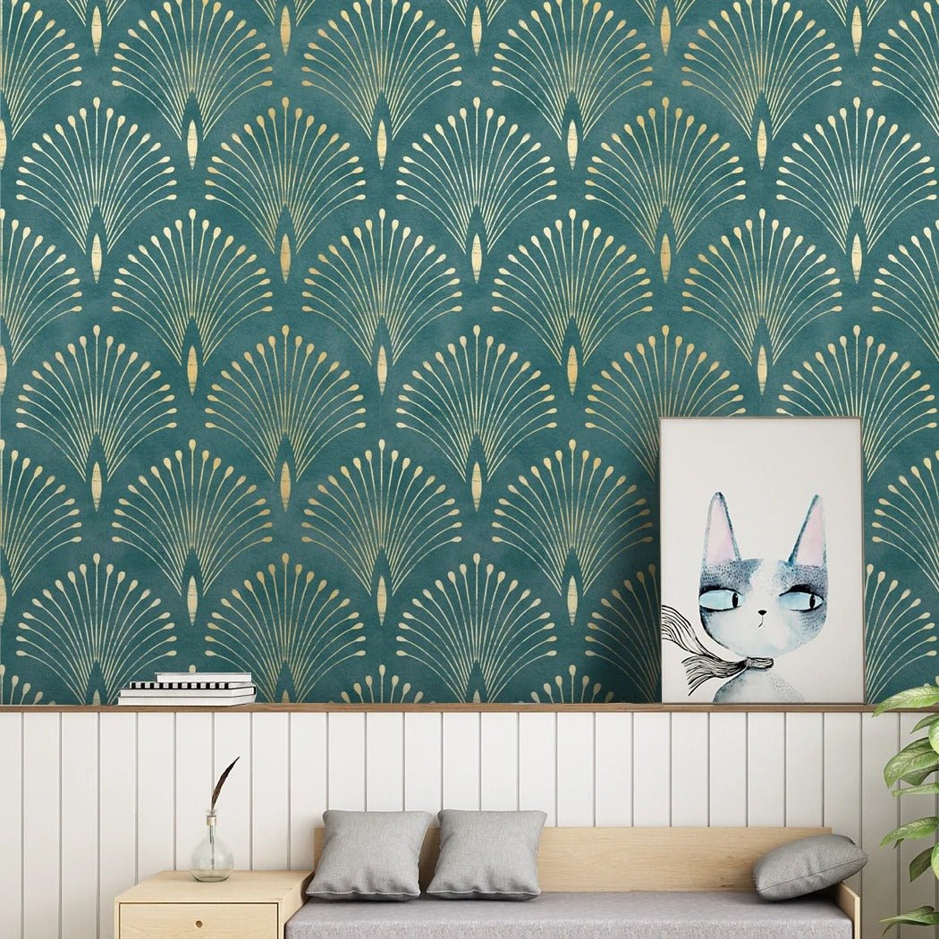 Tête de lit papier peint art deco