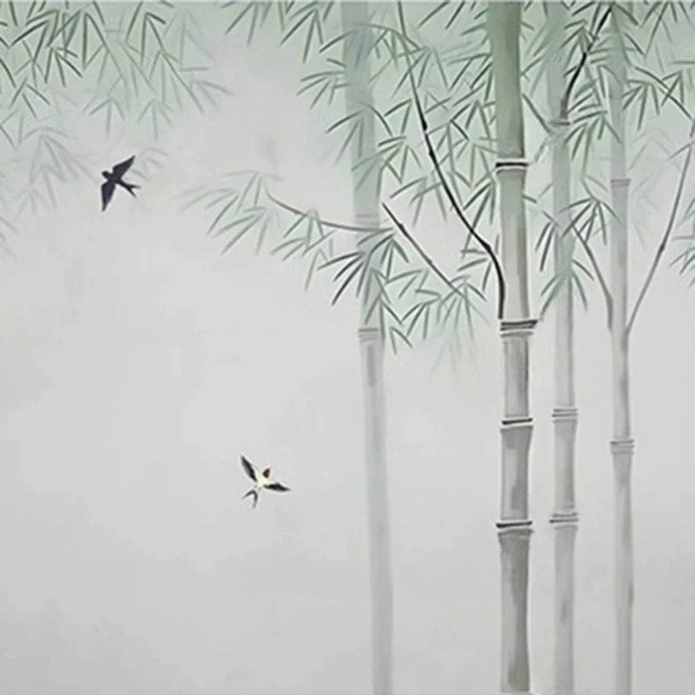 Papier peint bambou zen dans une chambre apaisante