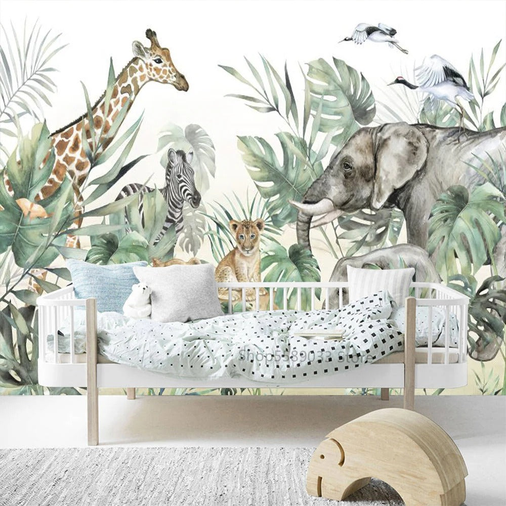 Papier peint jungle animaux