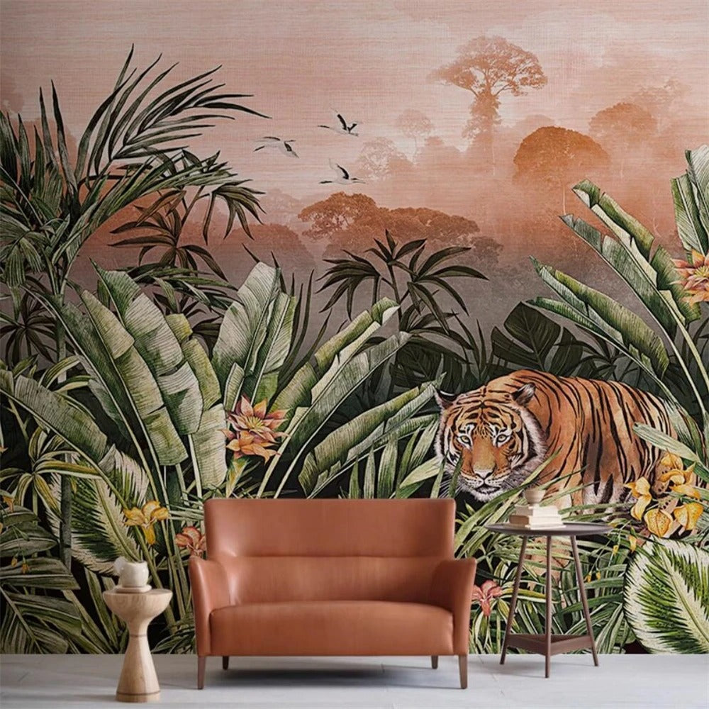 Papier Peint Jungle Tigre