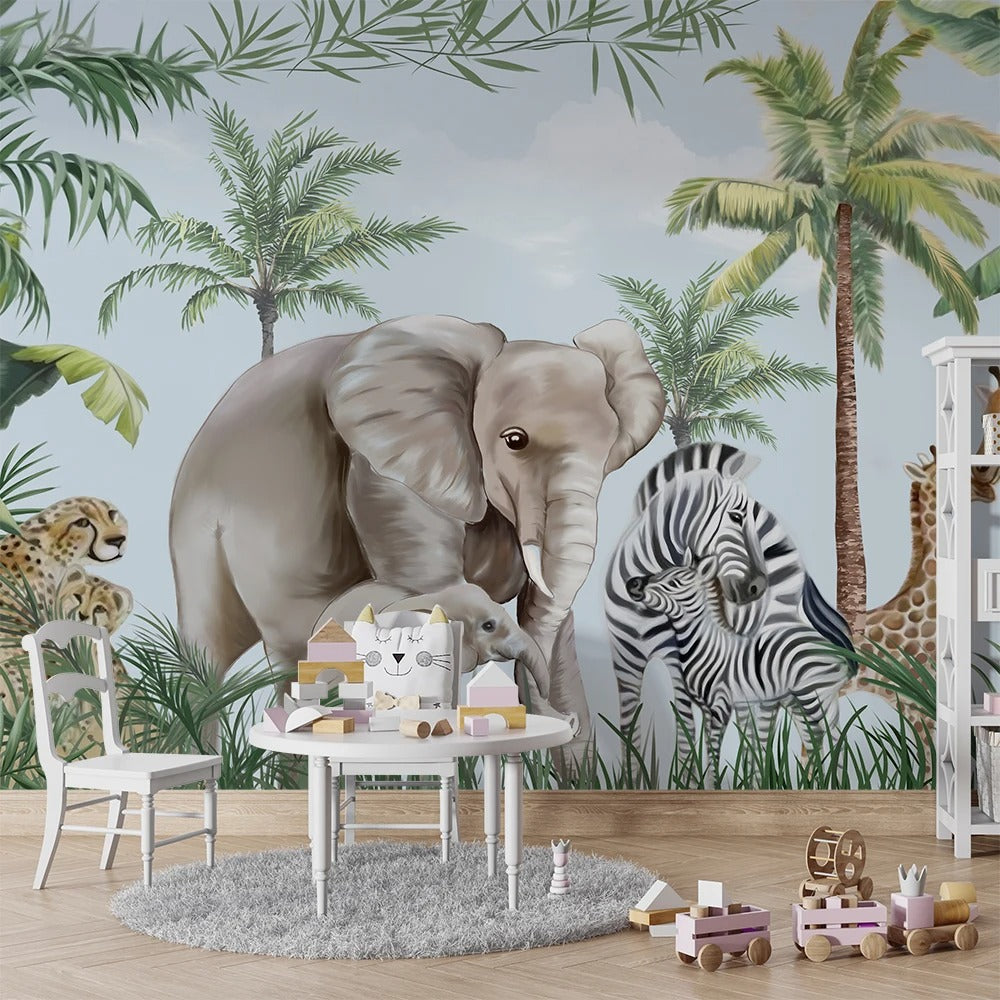 Papier Peint Jungle Éléphant