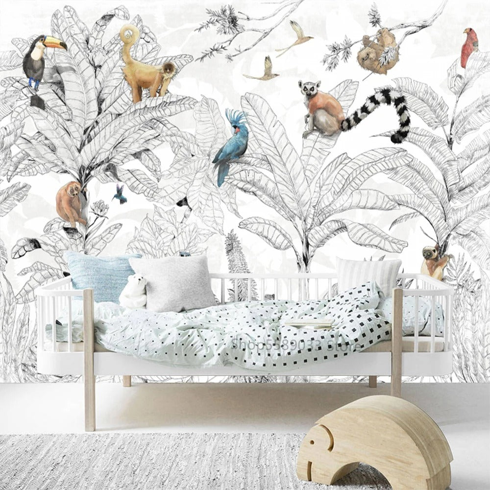 Papier peint jungle animaux