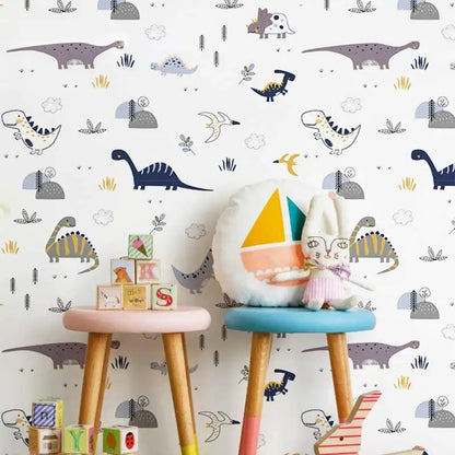 Papier Peint Dinosaure Fond Blanc