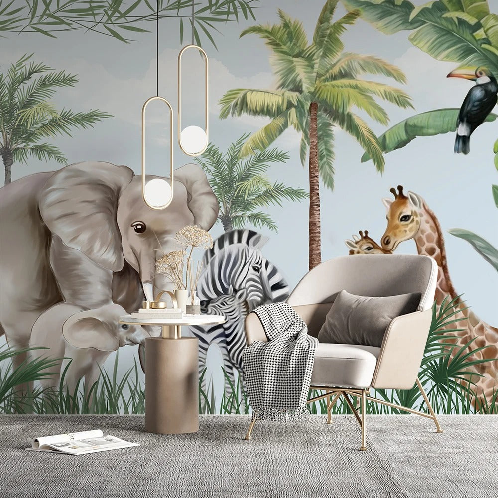 Papier Peint Jungle Éléphant