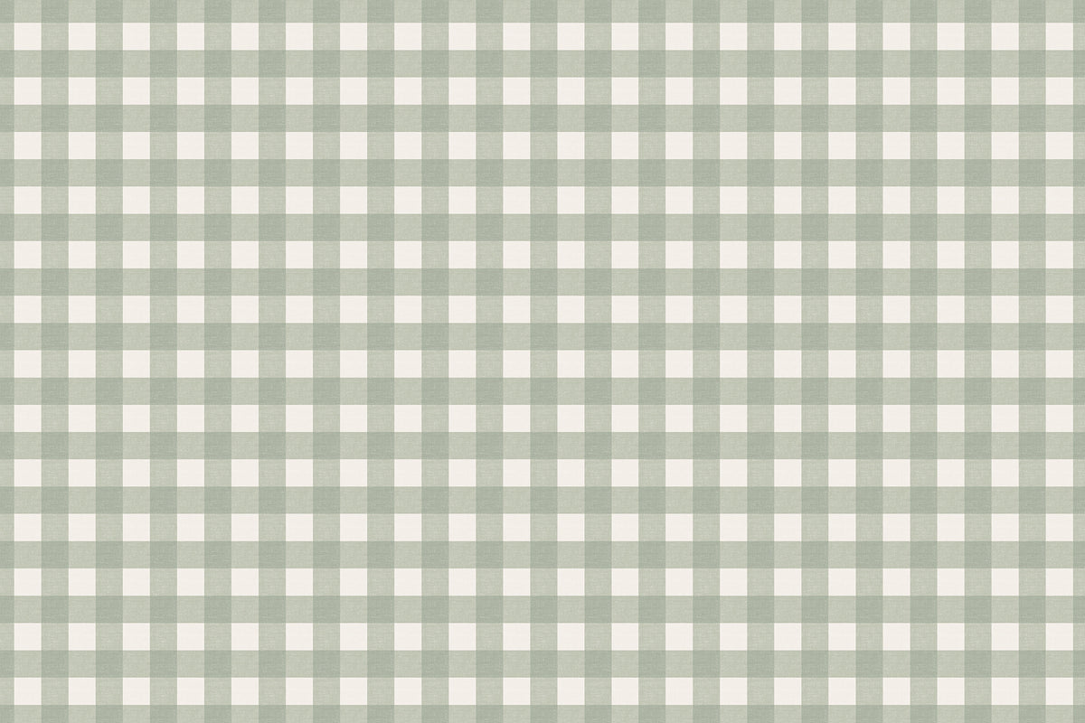 Papier peint vichy vert sauge