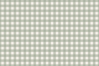 Papier peint vichy vert sauge