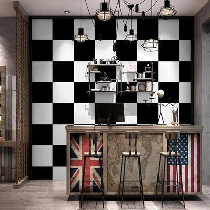 Papier Peint Carreaux Noir Et Blanc