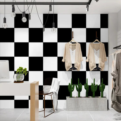 Papier Peint Carreaux Noir Et Blanc