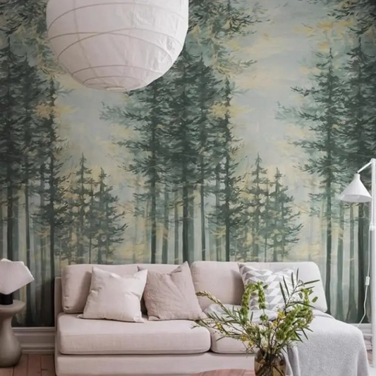 Papier Peint Foret Sapin