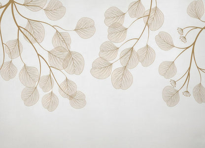 Papier peint ginkgo beige
