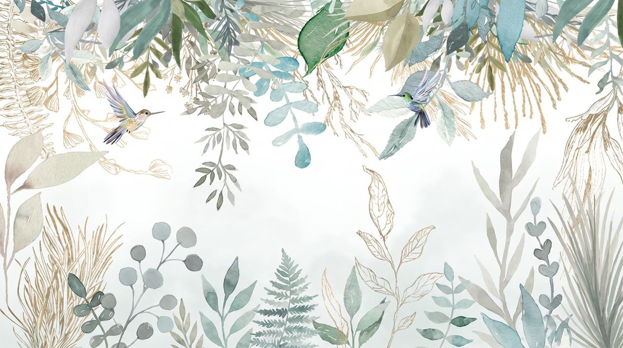 Papier peint jungle colibri