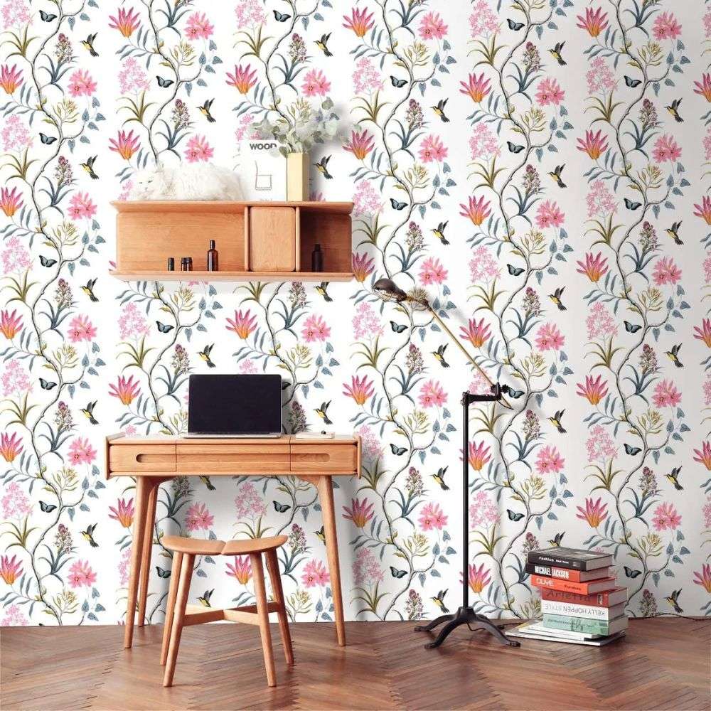 Papier peint oiseaux et papillons