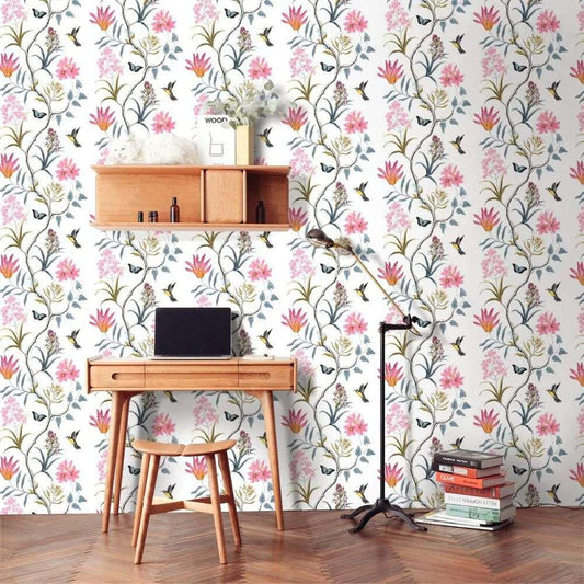 Papier peint oiseaux et papillons