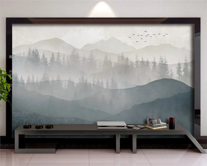 Papier Peint Panoramique Foret Brume
