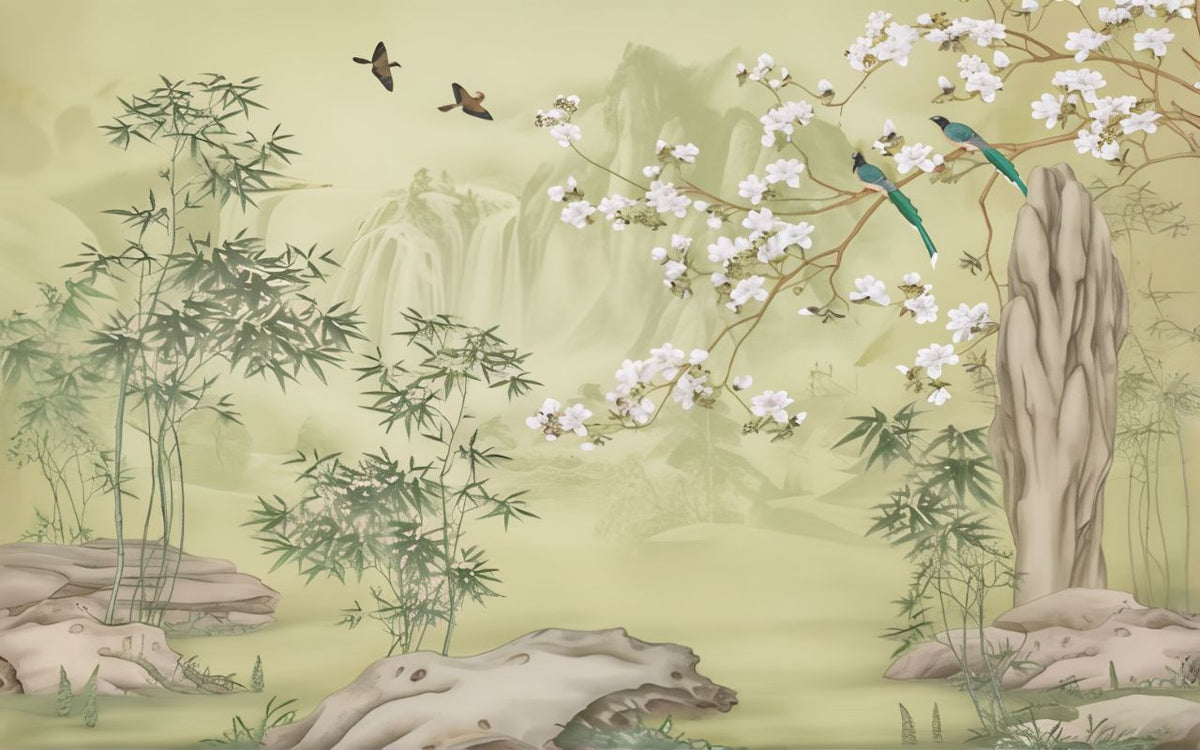 Papier peint paysage bambou