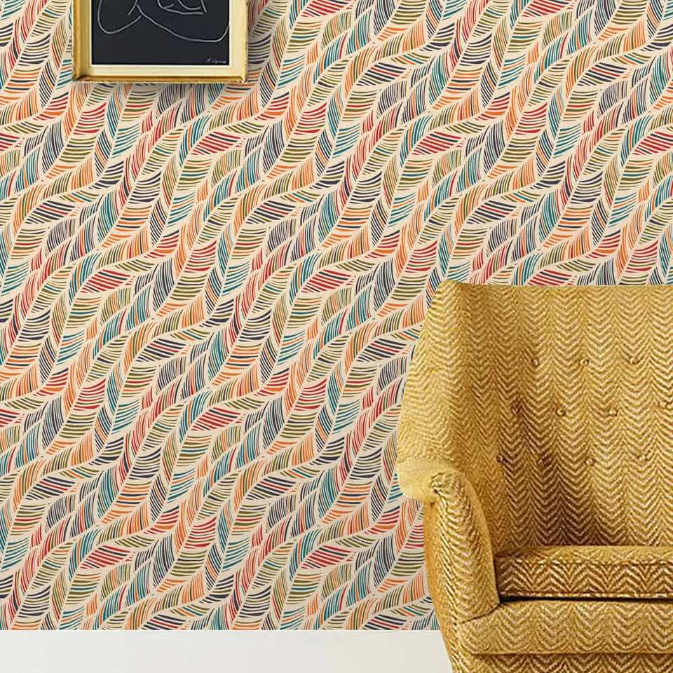 Papier peint plumes de paon