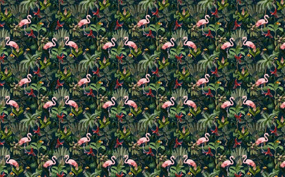 Papier peint tropical flamant rose motif