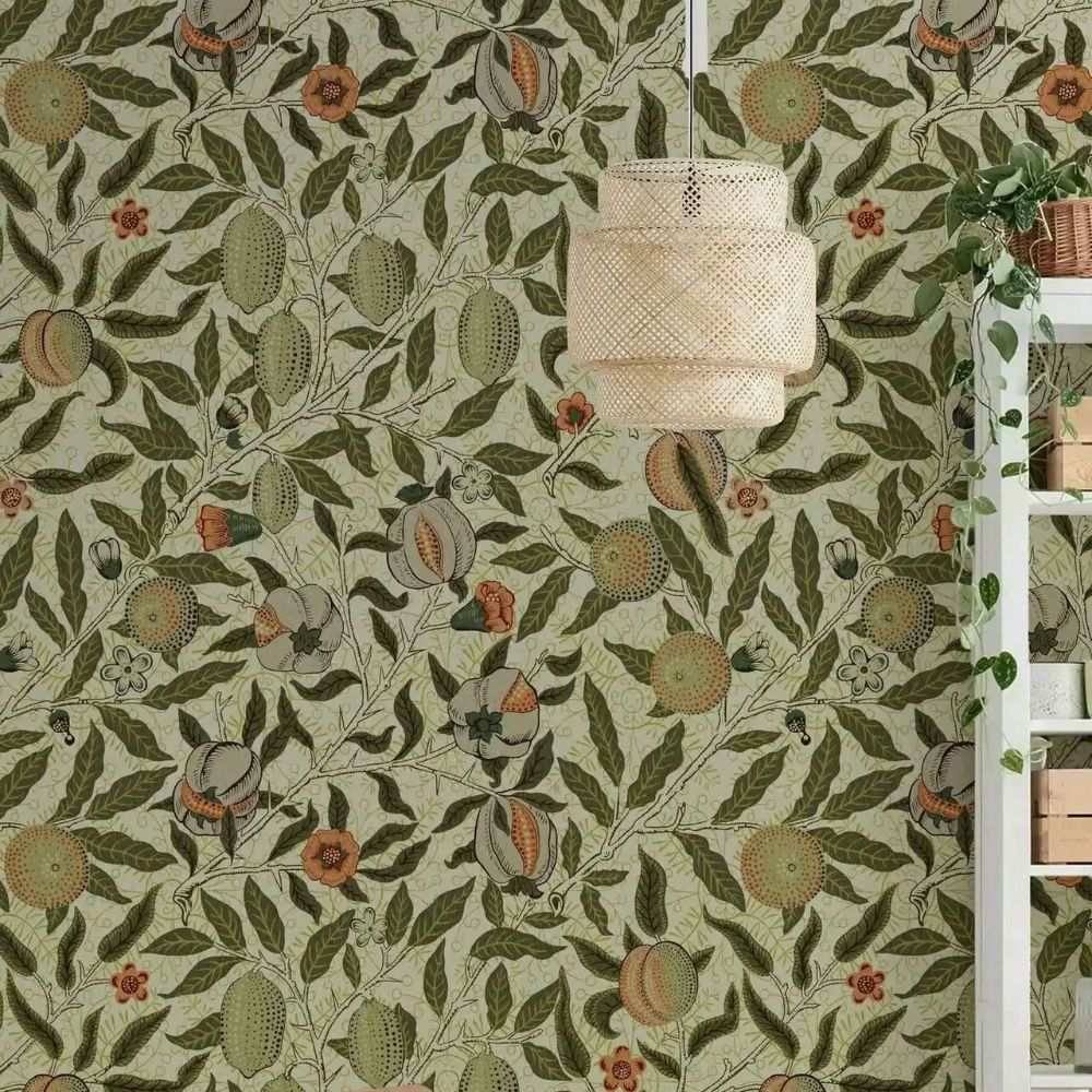 Papier peint william morris grenade vintage deco mural