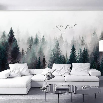 Papier Peint Foret Oiseaux
