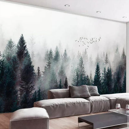 Papier Peint Foret Oiseaux