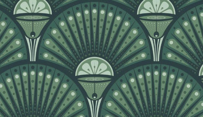 Papier Peint Japonais Vert Motif