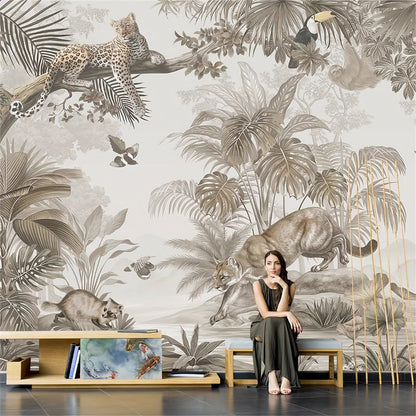 Papier Peint Jungle Marron