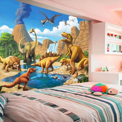 Papier Peint Mural Pays des Dinosaures Walltastic