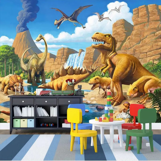Papier Peint Mural Pays des Dinosaures Walltastic
