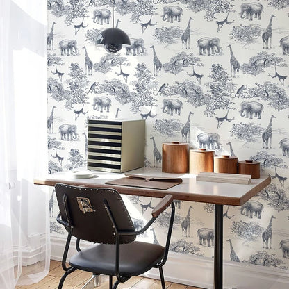 Papier Peint Animaux Noir Et Blanc murs bureau