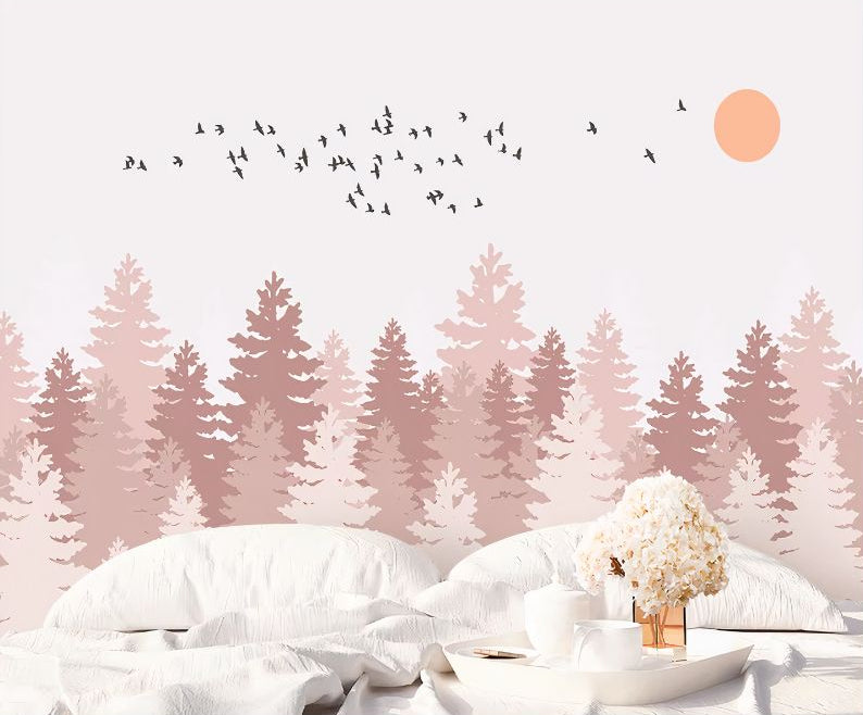 Papier Peint Foret Rose