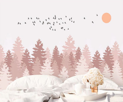 Papier Peint Foret Rose