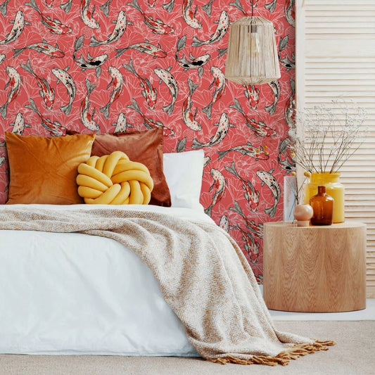 PapierPeintPoissonJaponais chambre