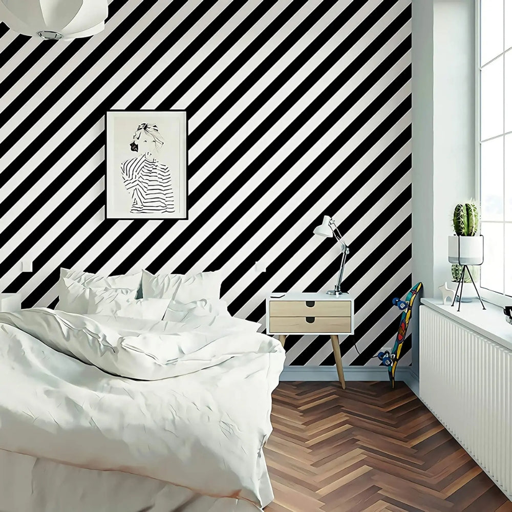Papier peint a rayure diagonales