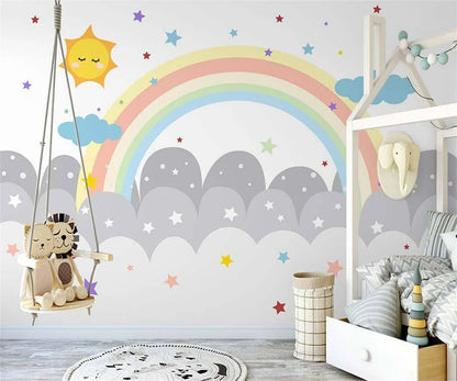 Papier peint arc en ciel nuage