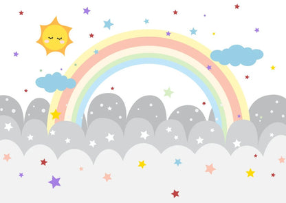Papier peint arc en ciel nuage motif