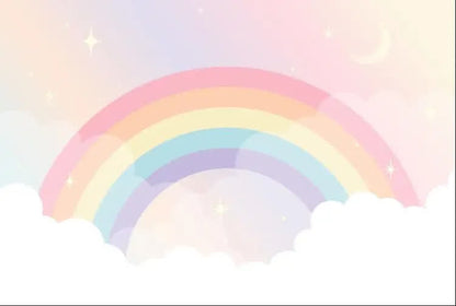 Papier peint arc en ciel pastel motif