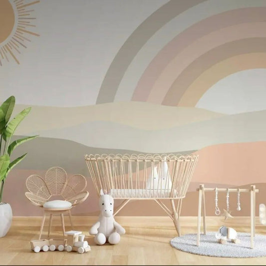 Papier peint arc en ciel terracotta
