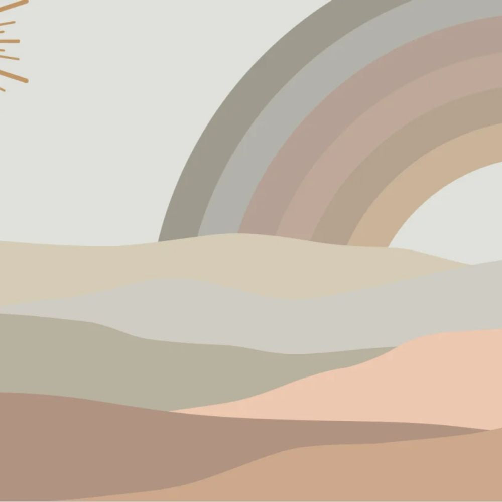 Papier peint arc en ciel terracotta motif