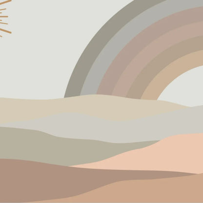 Papier peint arc en ciel terracotta motif