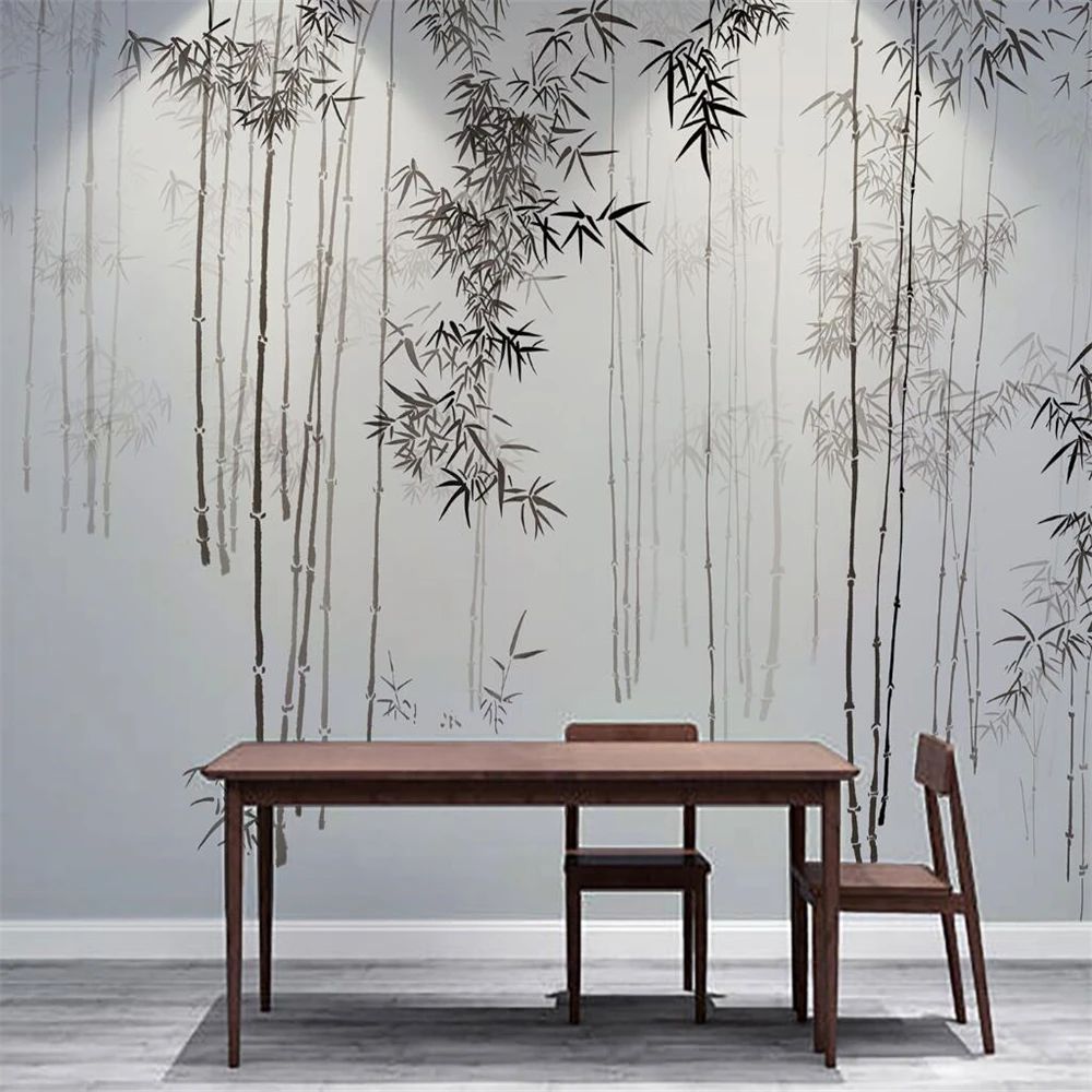 Papier peint bambou salle de bain deco mural