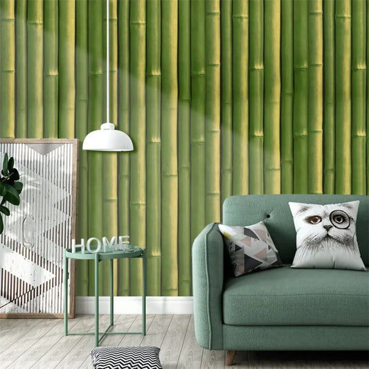 Papier peint bambou vert