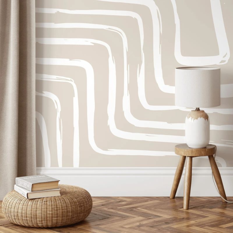 Papier peint clair couloir deco mur