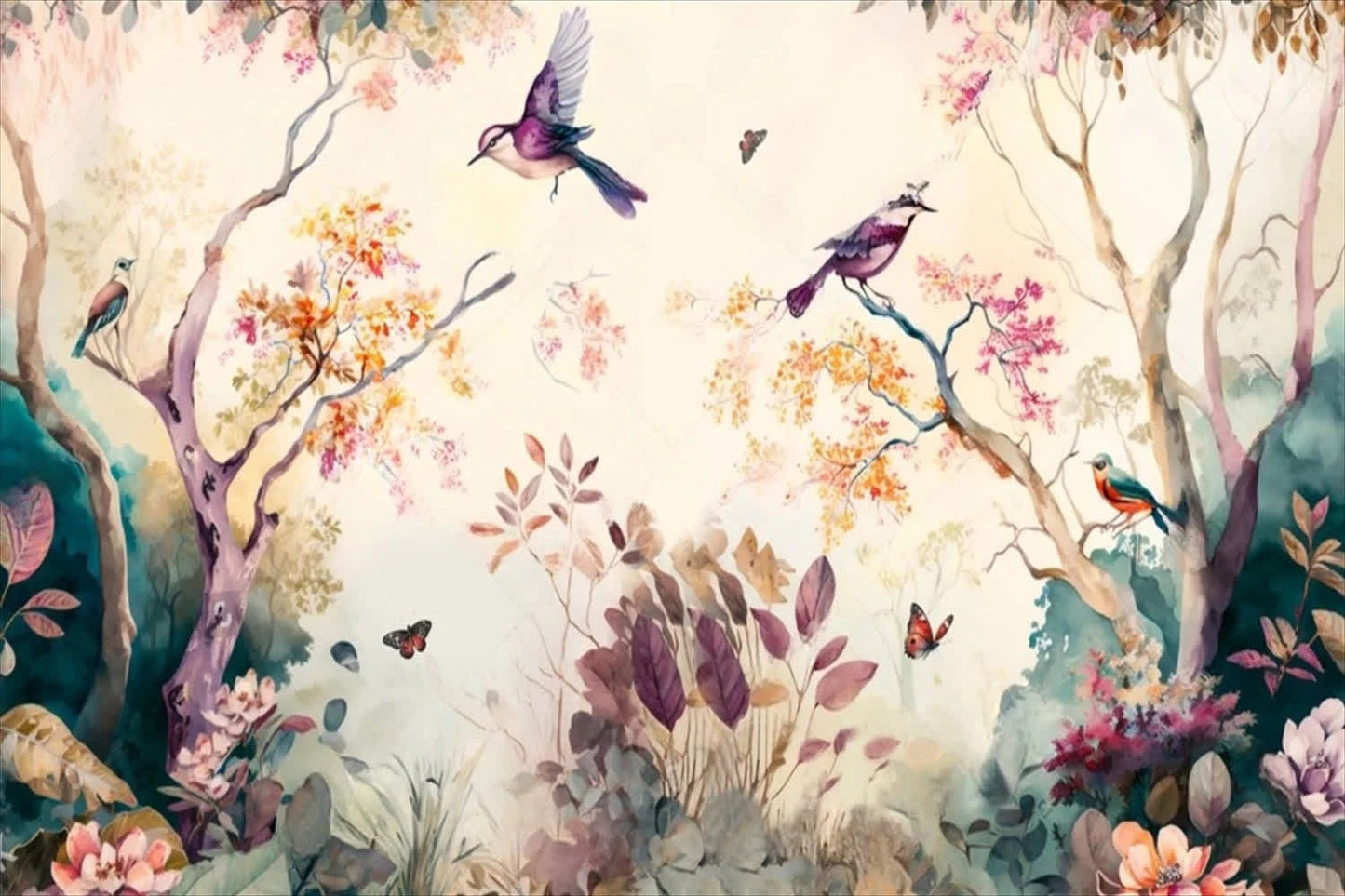 Papier peint colibri 3D motif
