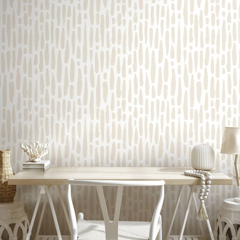 Papier peint couloir beige deco salon