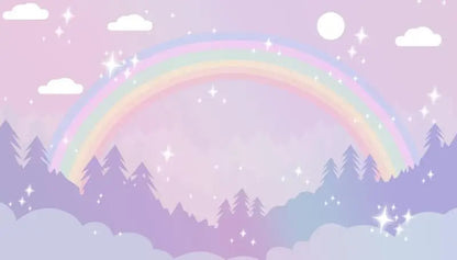Papier peint enfant arc en ciel motif