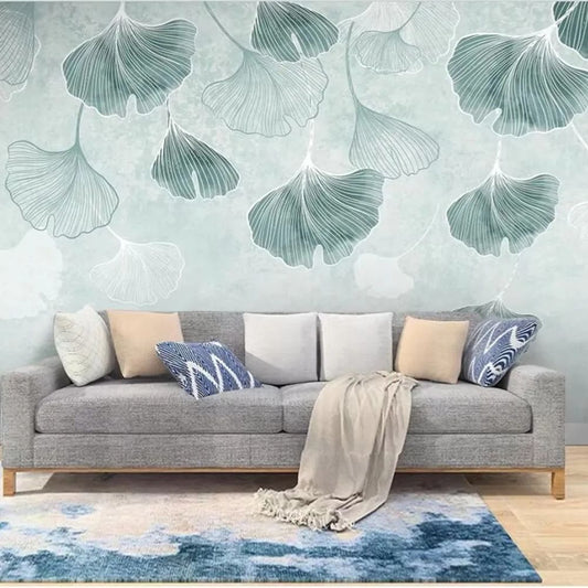 Papier peint feuille de ginkgo