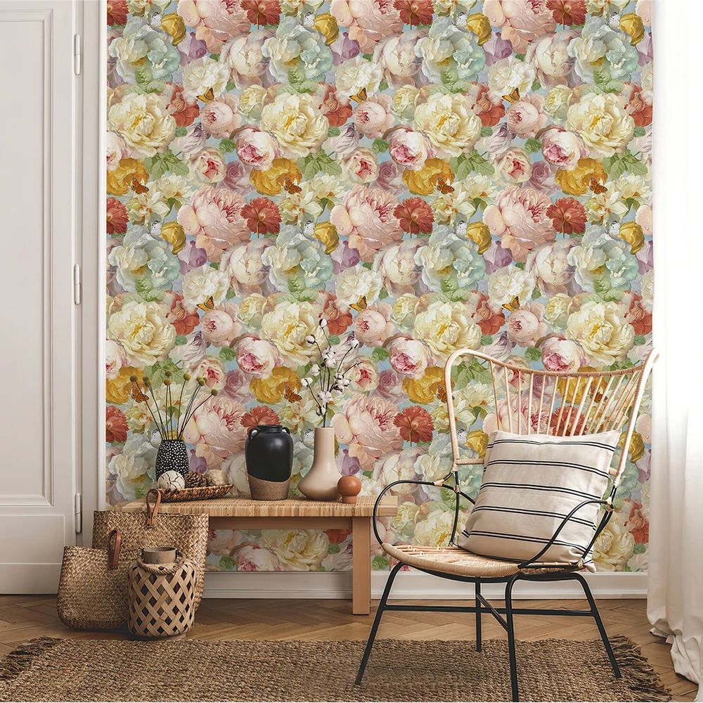 Papier peint fleurs anglaises