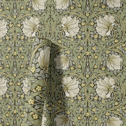 Papier peint floral vintage vert sauge Deco salon
